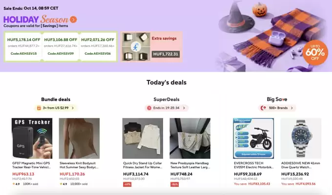 AliExpress akciós újság (érvényes eddig: 20-10)