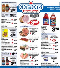 Claytons Heritage Market flyer week 41 Page 1