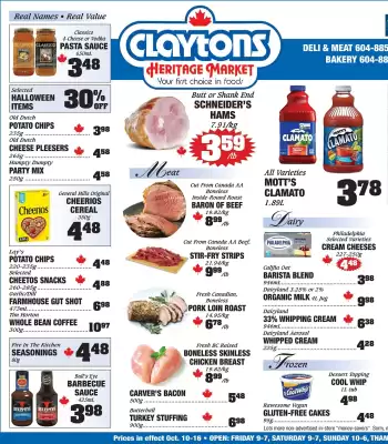 Claytons Heritage Market flyer (valid until 16-10)