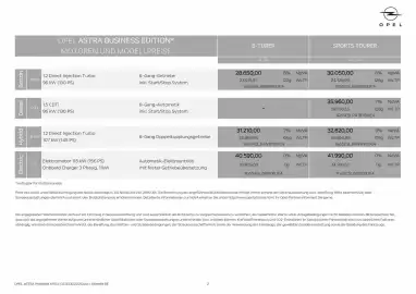Opel Flugblatt | Astra 5-Turer + Sports Tourer Seite 2
