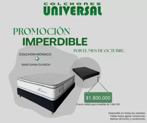 Catálogo Colchones Universal (válido hasta 20-10)