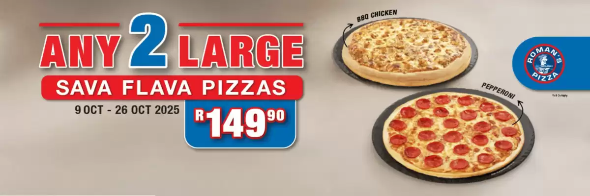 Roman's Pizza catalogue (valid until 26-10)