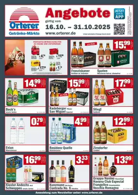 Orterer Getränkemarkt Prospekt (gültig bis 31-10)