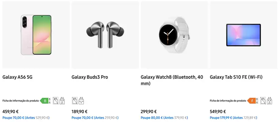 Folheto Samsung (válido até 31-10)