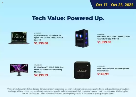 Canada Computers flyer (valid until 23-10)