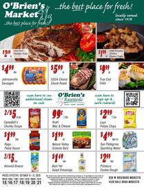 O'briens Market weekly ad week 42 Page 1