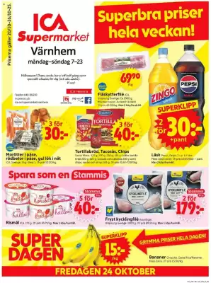 ICA Supermarket reklamblad (giltig till och med 26-10)