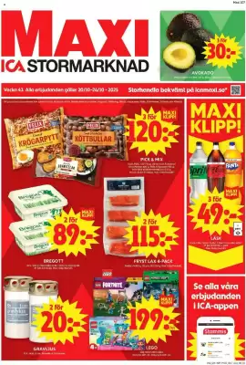 ICA Maxi reklamblad (giltig till och med 26-10)