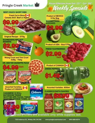Pringle Creek Market flyer (valid until 29-10)