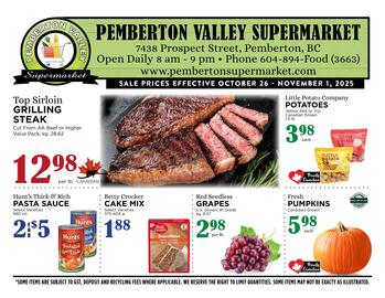 Pemberton Valley Supermarket flyer week 43 Page 1