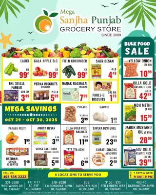 Mega Sanjha Punjab Grocery Store flyer (valid until 2-11)