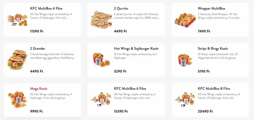 KFC akciós újság (érvényes eddig: 17-11)