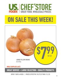 US Foods Chef's Store weekly ad week 44 Page 1