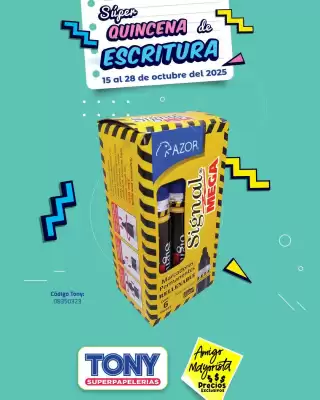 Catálogo Tony Super Papelerías (válido hasta 28-10)
