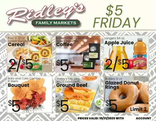 Ridley's Family Markets weekly ad (valid until 31-10)