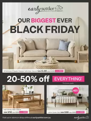 Early Settler catalogue (valid until 30-11)