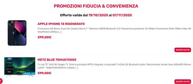 Volantino Fiducia & Convenienza settimana 44 Pagina 1