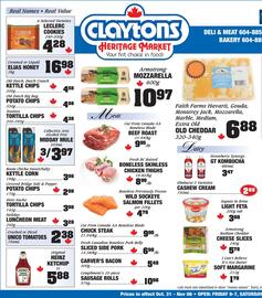 Claytons Heritage Market flyer week 44 Page 1
