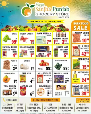 Mega Sanjha Punjab Grocery Store flyer (valid until 5-11)