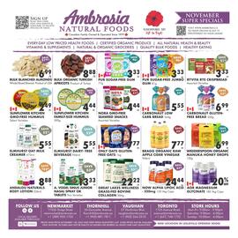 Ambrosia Natural Foods flyer Page 1