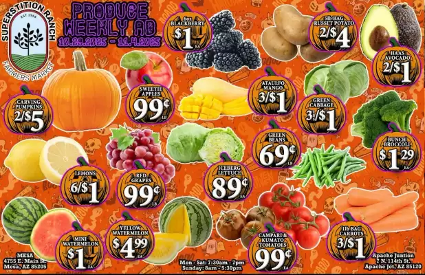 Superstition Ranch Farmers Market weekly ad (valid until 4-11)