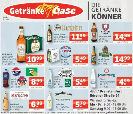 Getränke Oase Prospekt (gültig bis 8-11)
