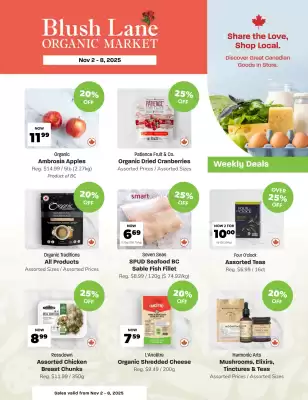Blush Lane Organics flyer (valid until 30-11)