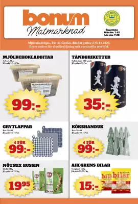 Bonum Matmarknad reklamblad (giltig till och med 9-11)