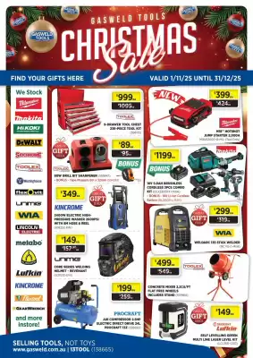 Gasweld Tool Centre catalogue (valid until 31-12)