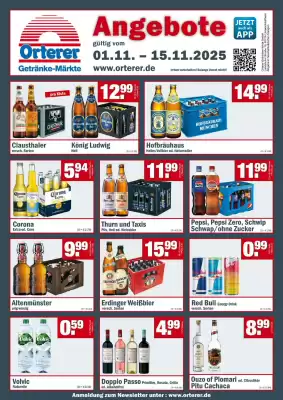 Orterer Getränkemarkt Prospekt (gültig bis 15-11)