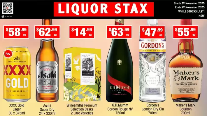 Liquor Stax catalogue (valid until 9-11)