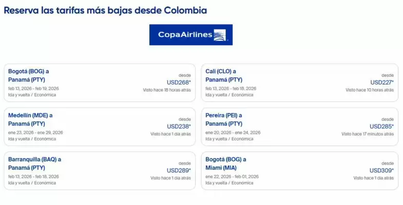 Catálogo Copa Airlines (válido hasta 7-11)