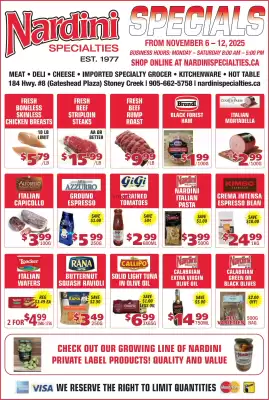 Nardini Specialties flyer (valid until 12-11)