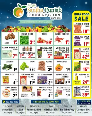 Mega Sanjha Punjab Grocery Store flyer (valid until 16-11)