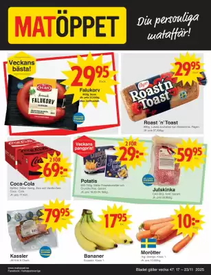 Matöppet reklamblad (giltig till och med 23-11)