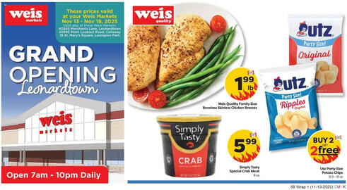Weis Markets weekly ad week 46 Page 1