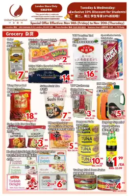 United Supermarket flyer (valid until 19-11)