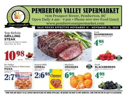 Pemberton Valley Supermarket flyer (valid until 19-11)