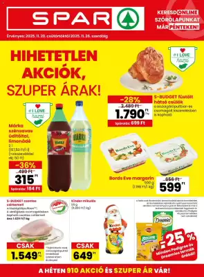Spar akciós újság (érvényes eddig: 26-11)