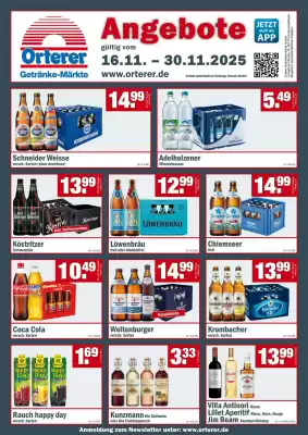 Orterer Getränkemarkt Prospekt (gültig bis 30-11)
