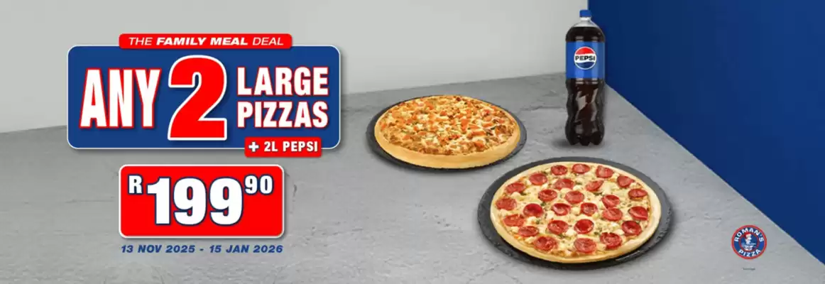 Roman's Pizza catalogue (valid until 15-01)