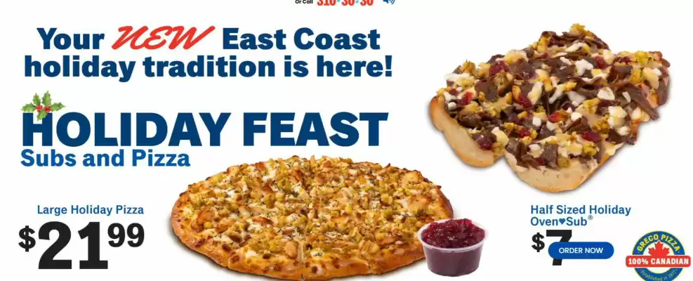 Greco Pizza flyer (valid until 19-11)