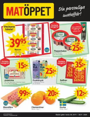 Matöppet reklamblad