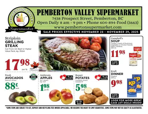 Pemberton Valley Supermarket flyer (valid until 27-11)