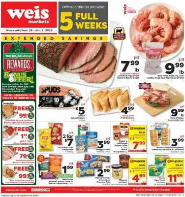 Weis Markets weekly ad (valid until 1-01)