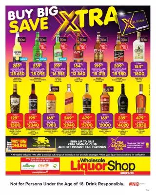 Shoprite Liquor catalogue