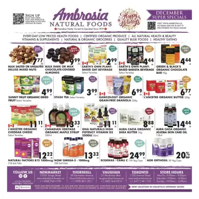 Ambrosia Natural Foods flyer (valid until 1-01)