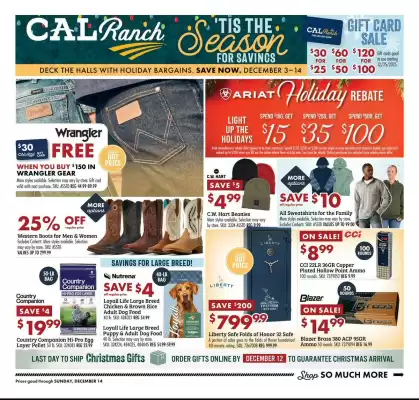 C A L Ranch Stores weekly ad (valid until 14-12)