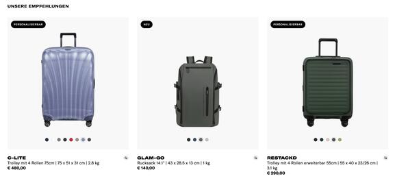 Samsonite Flugblatt Seite 1