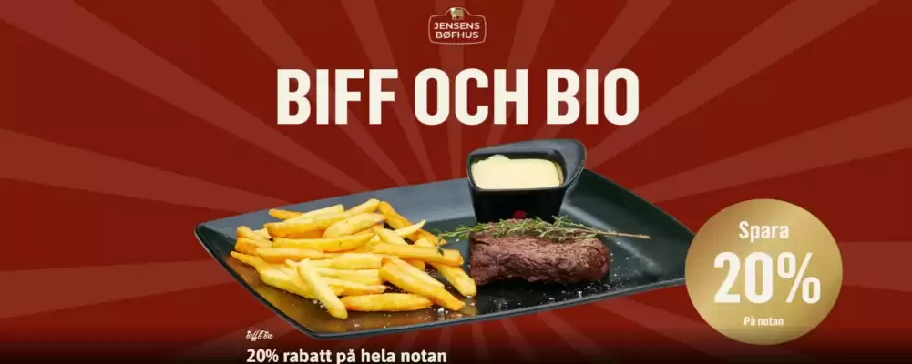 Jensen's Bøfhus reklamblad (giltig till och med 3-01)